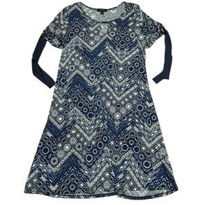 Espresso Navy and White Midi Dress